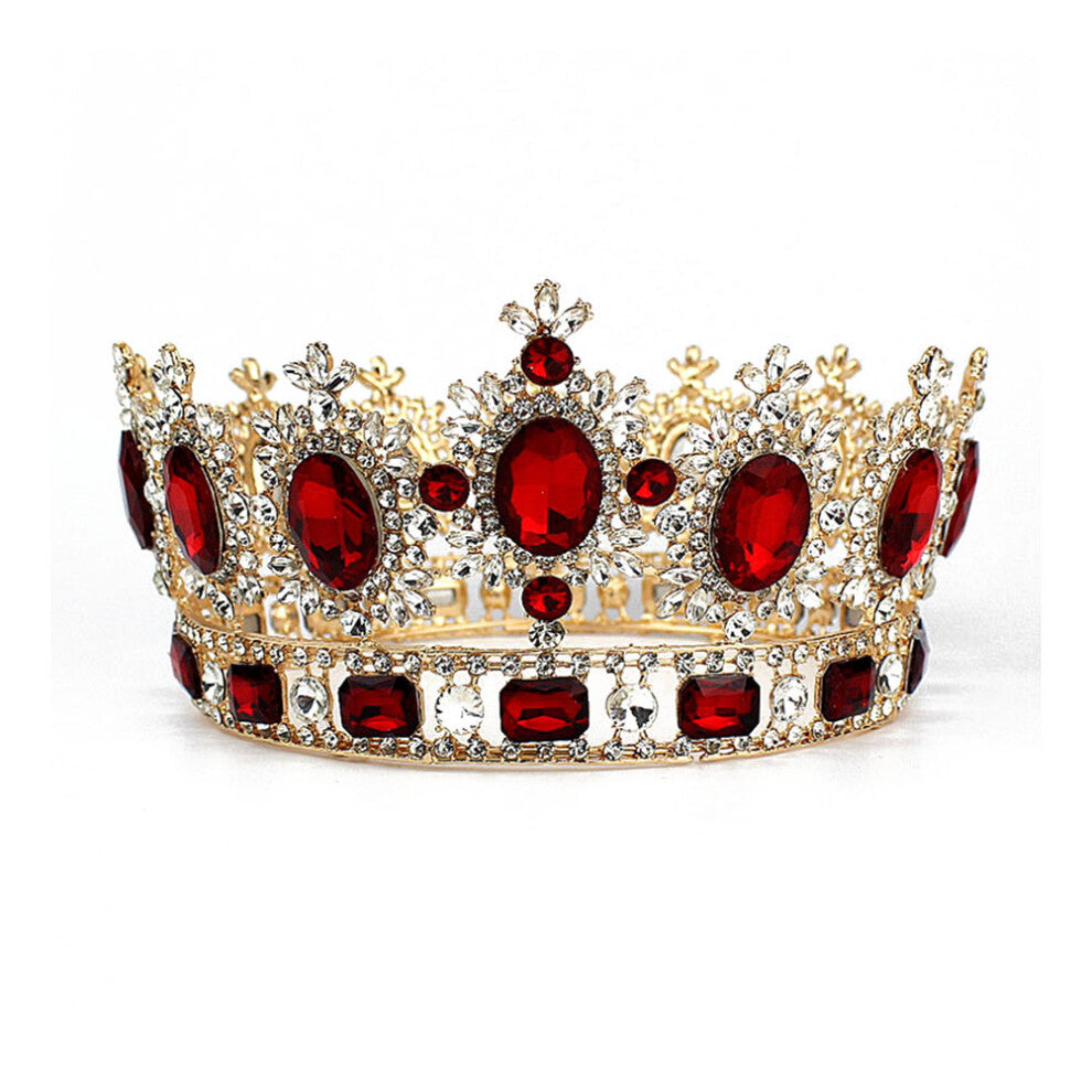 Wedding Rhinestone Bride Crown Hair Accessories Red