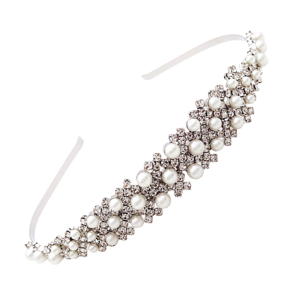 4pcs Wedding Rhinestone Pearl Headband Hair Accessories