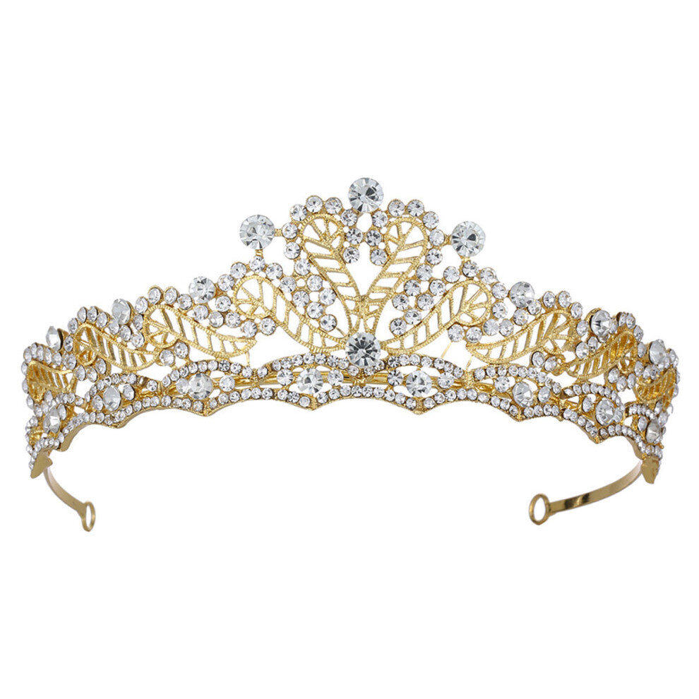 2 Pcs Retro Large Crown Alloy Rhinestone Hair Accessories