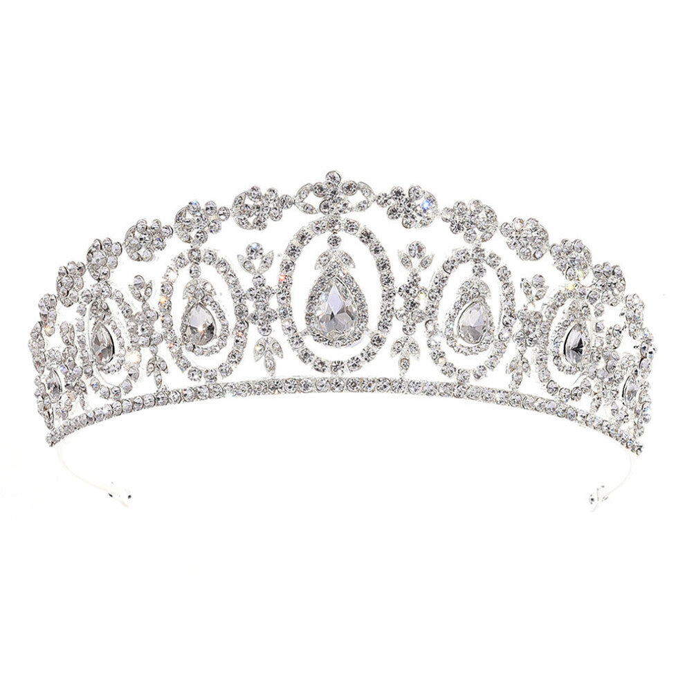 3 Pcs Baroque Bridal Crown Rhinestone Headband Hair Accessories