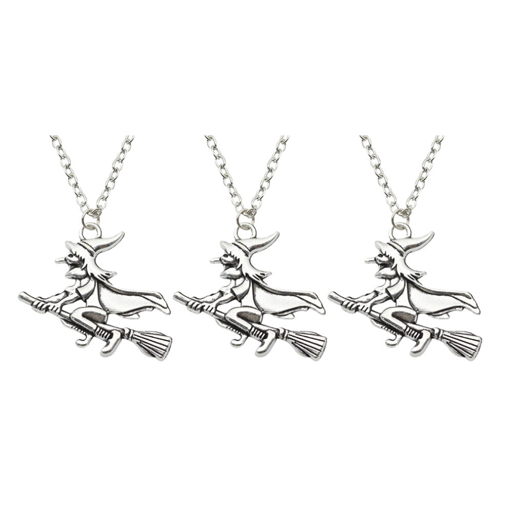 9 Pcs Witch Necklace with Broomstick Pendant Chain Jewelry for Women
