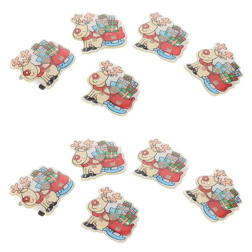 75 Pcs Christmas Glitter Brooches Deer Led Luminous Enamel Jewelry