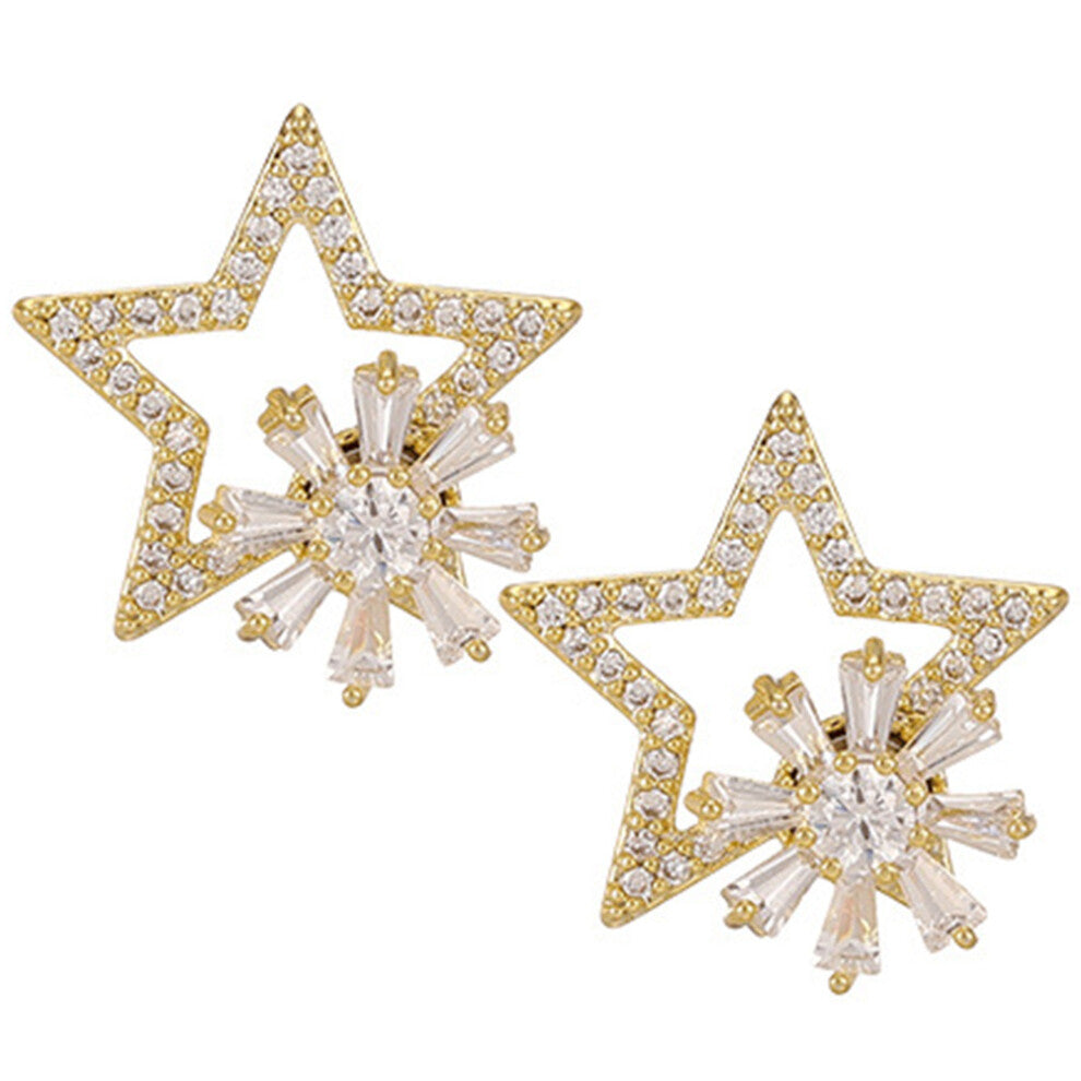5 Pairs Shiny Star Ear Studs Girls Jewelry