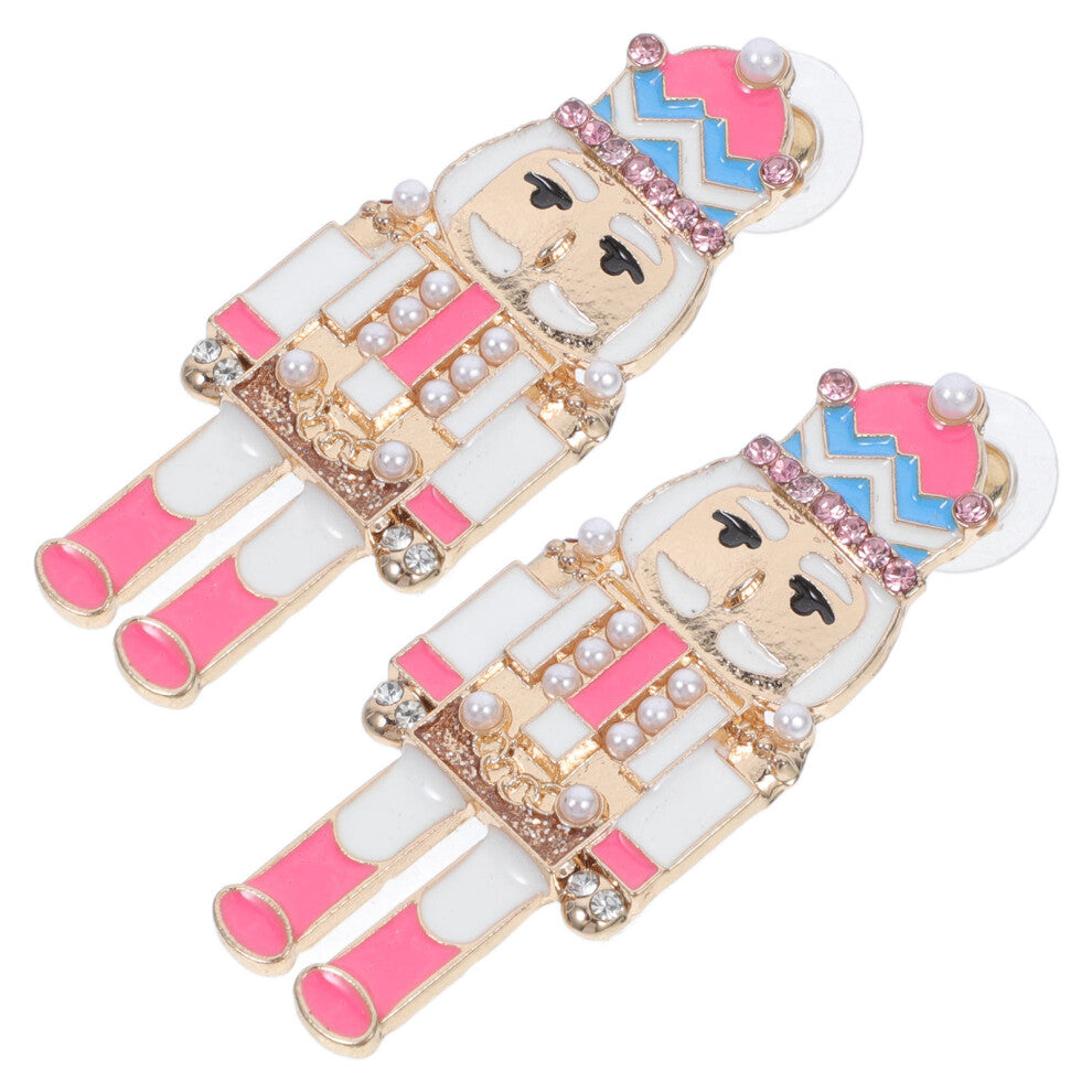 4 Pairs Christmas Nutcracker Soldier Stud Earrings for Girls