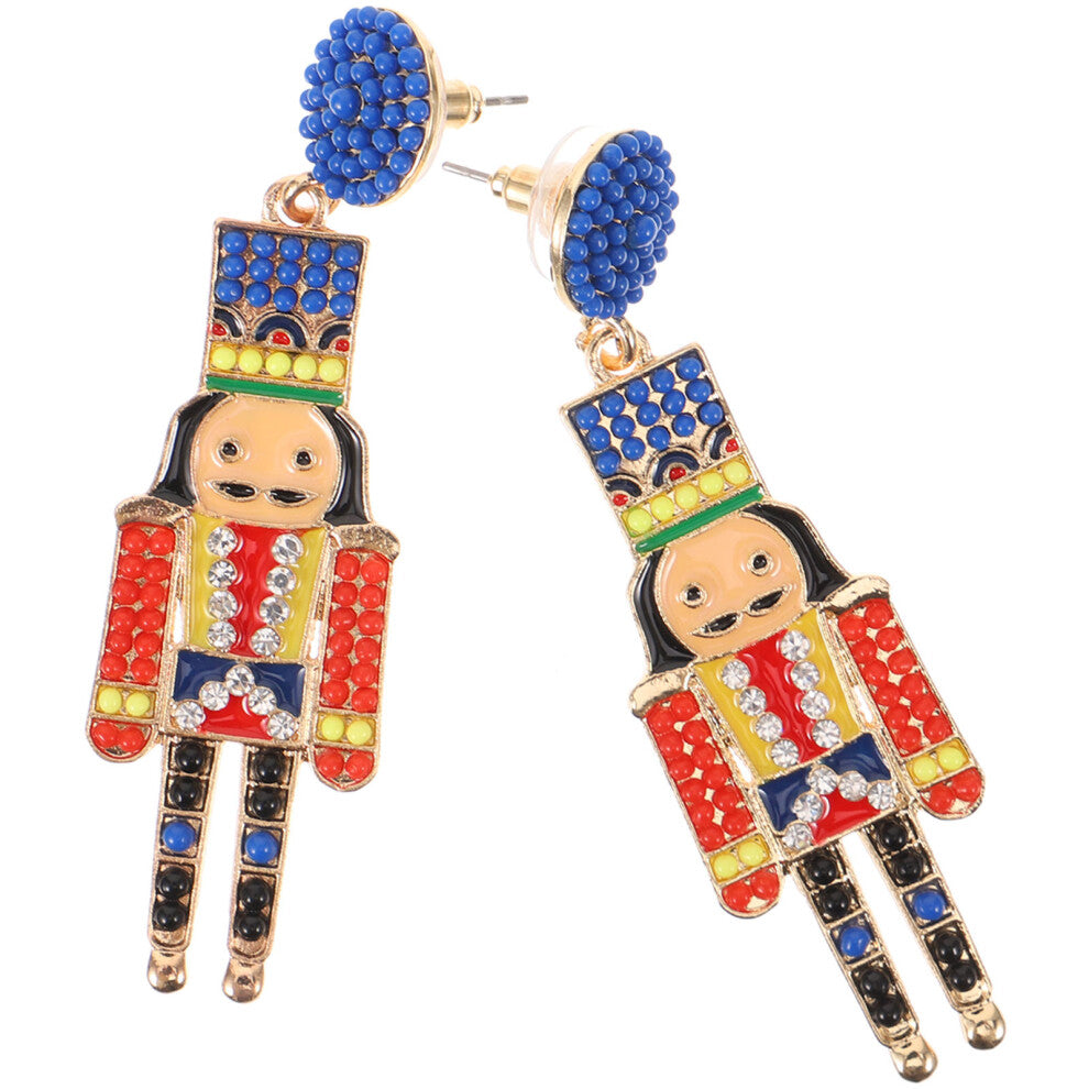 4 Pairs Nutcracker Pearl Stud Earrings for Women