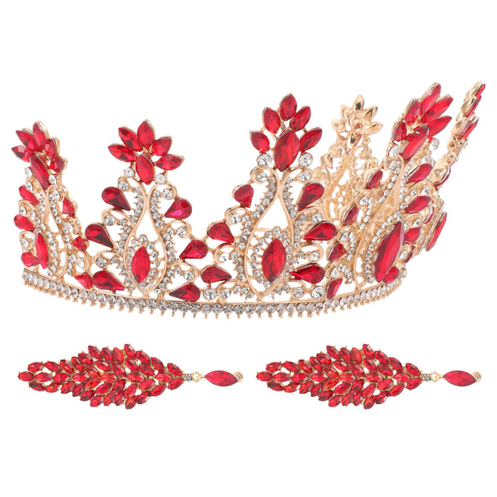 1 Set Wedding Bridal Jewelry Crown Dangle Earrings Bride Accessories