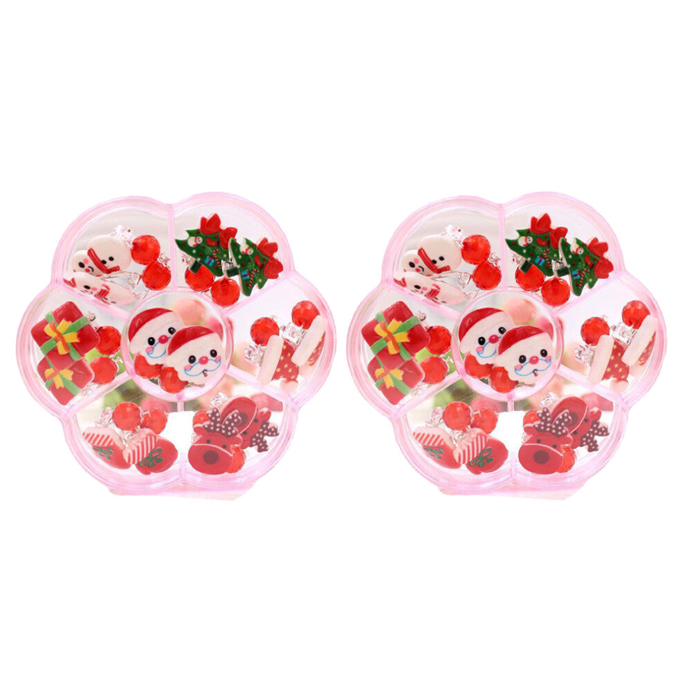 42 Pairs Christmas Kids Ear Clips Studs Gift for Girls