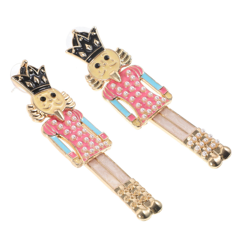 5 Pairs Nutcracker Dangle Earrings Holiday Jewelry