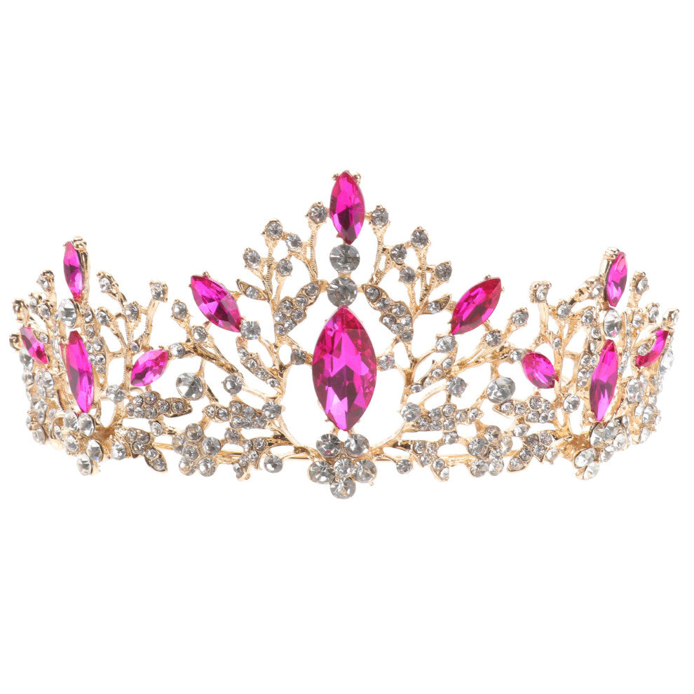 2 Pcs Retro Crown Rhinestone Hair Accessories for Wedding Party