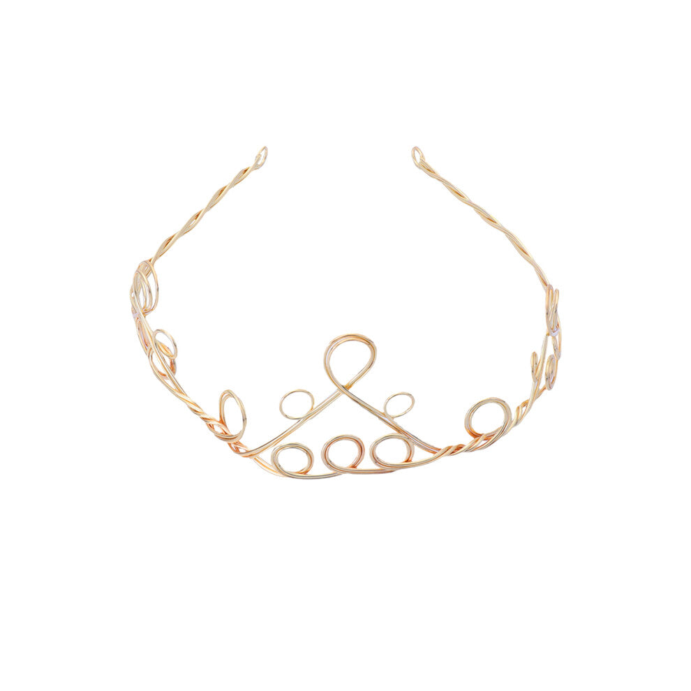 3pcs Crown Circlet Bridal Tiara Wedding Hair Accessories Golden