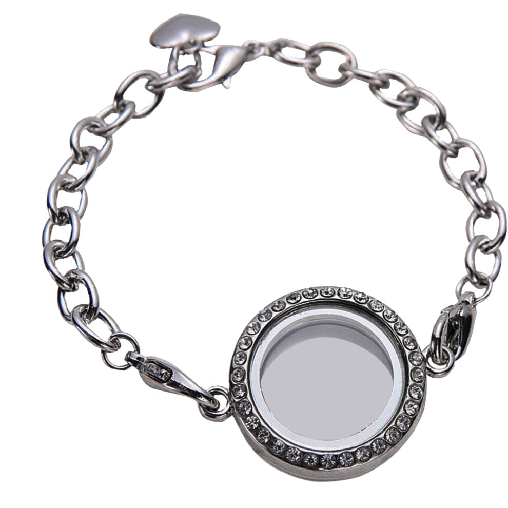 2pcs Crystal Memory Locket Bracelet for Charms