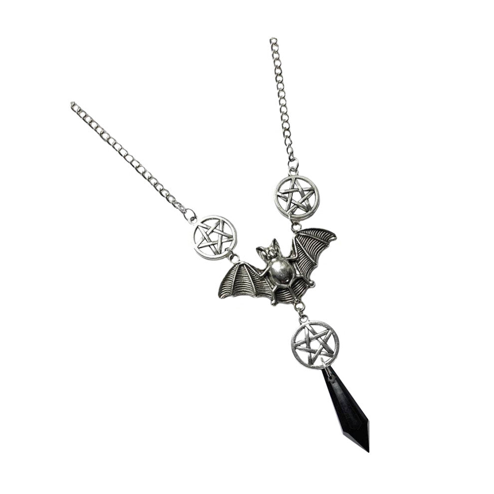 4pcs Alloy Bat Five- Pendant Necklace Gothic