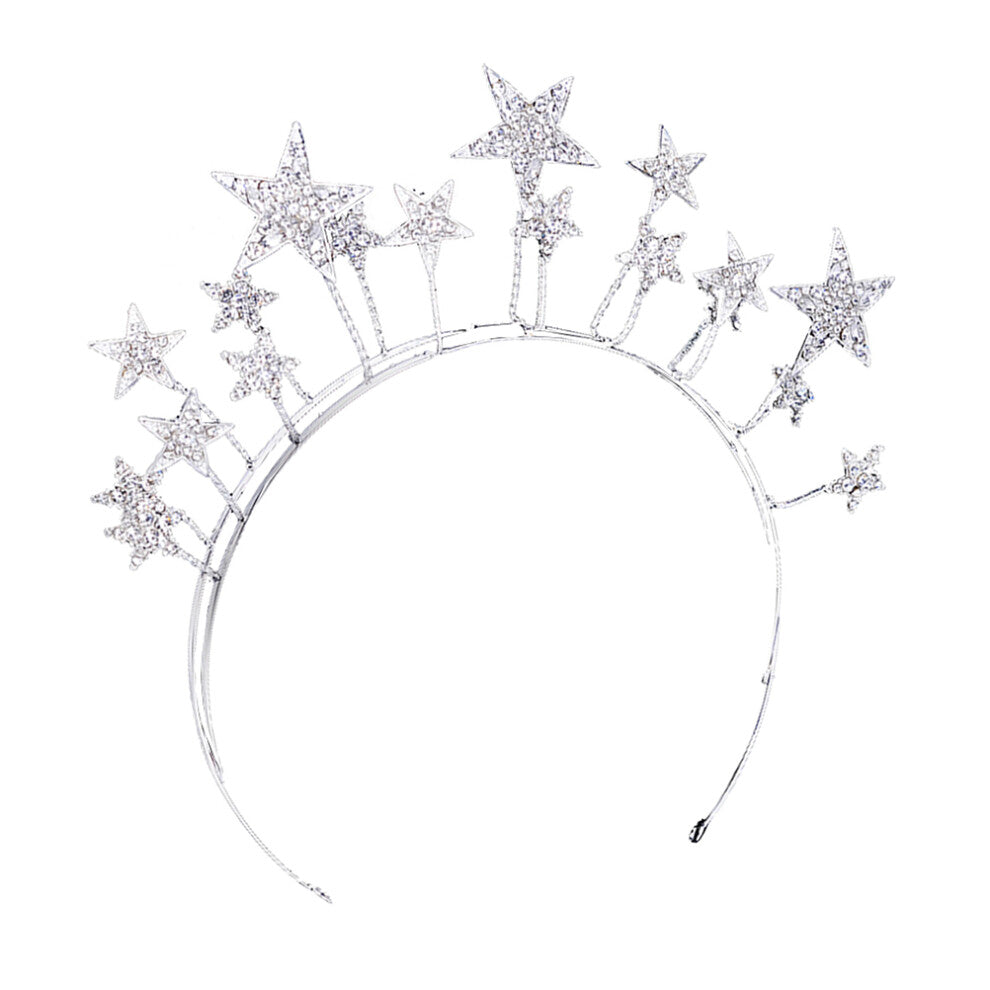3pcs Glitter Rhinestone Stars Hairband Headpiece