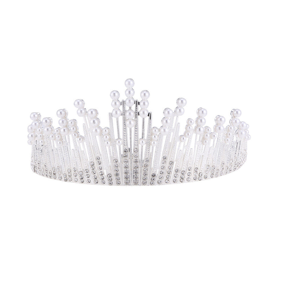 3pcs Baroque Tiara Crowns Pearl Hair Accessories