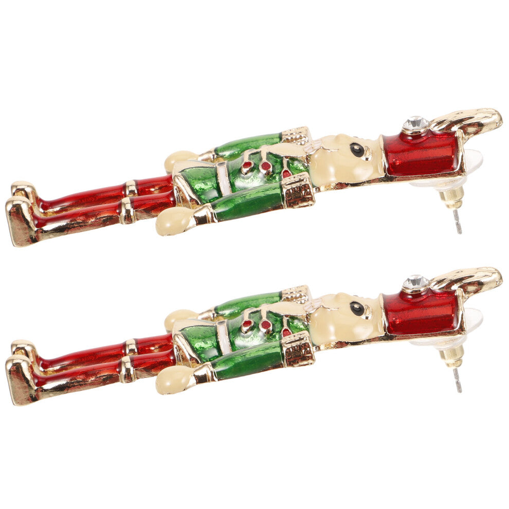 4 Pairs Nutcracker Ear Studs Women Girls Jewelry