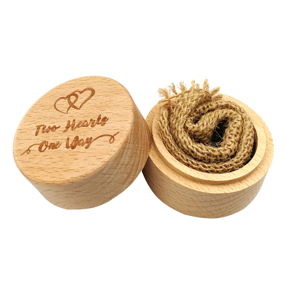 2pcs Vintage Wooden Ring Box Wedding Engagement Holder