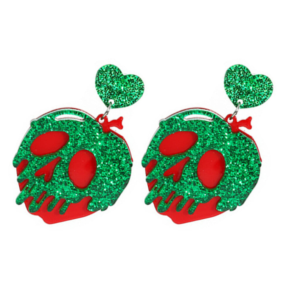 5 Pairs Halloween Skull Earrings Glitter Jewelry