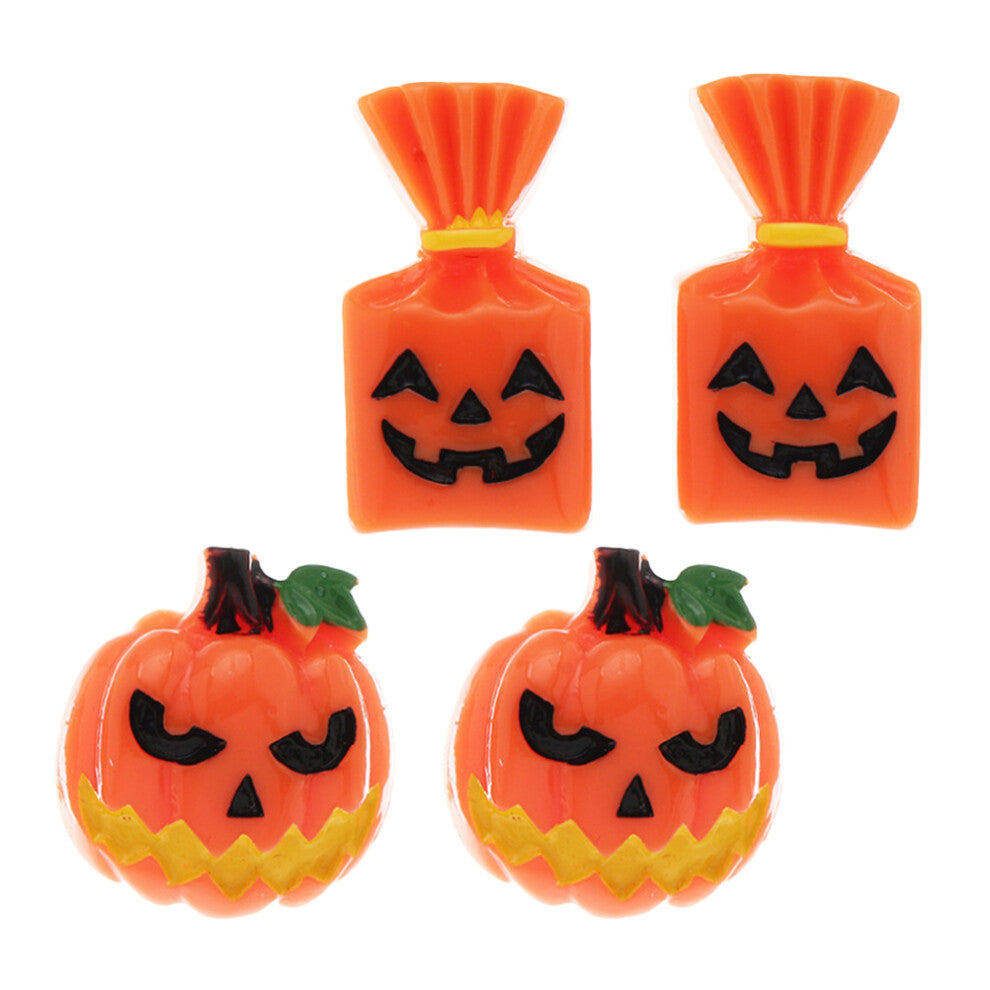 10 Pairs Women Girls Halloween Pumpkin Resin Ear Studs