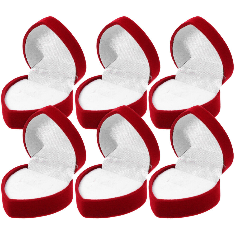 24 Pcs Heart Shaped Ring Box Wedding Proposal Engagement