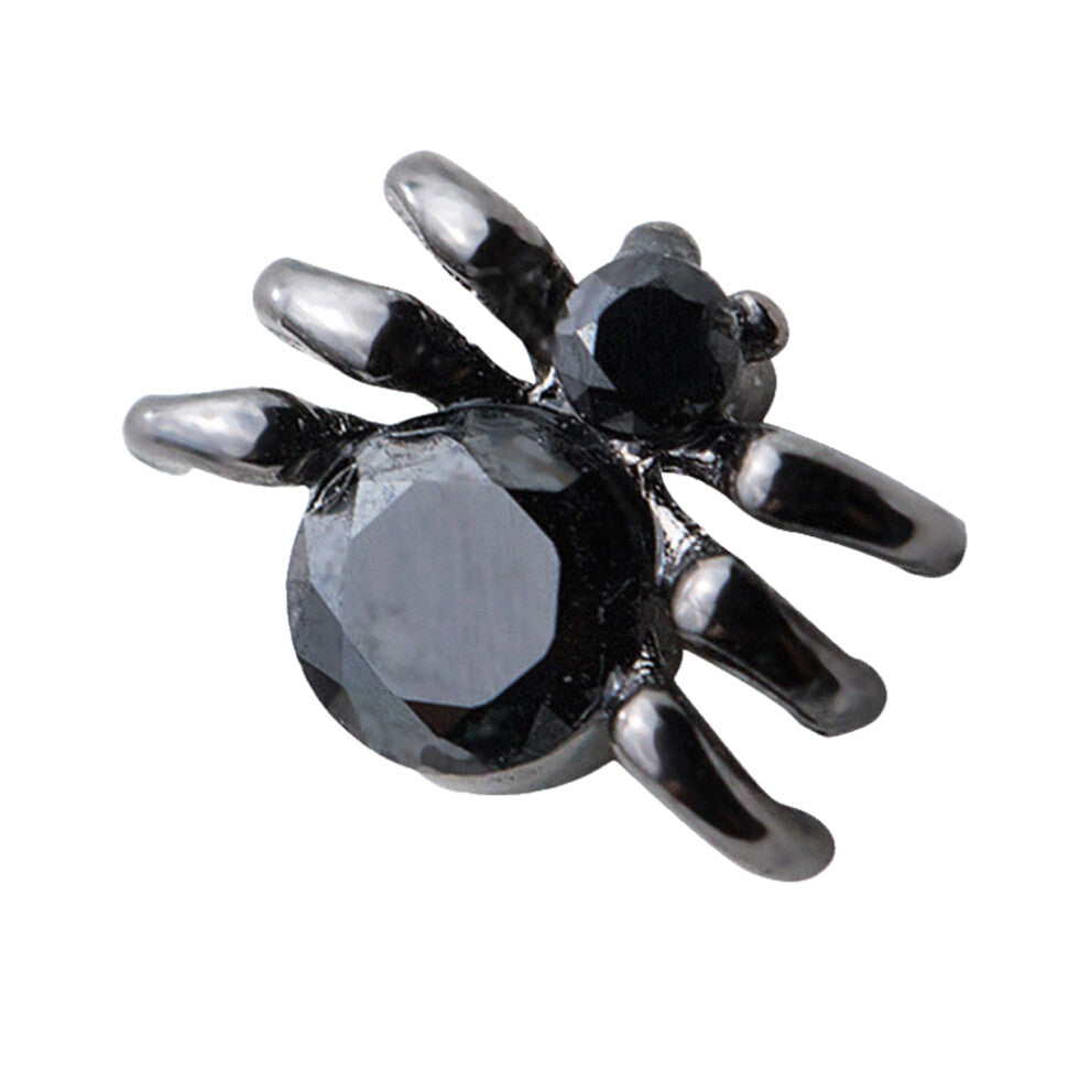 1 Pair Women Halloween Spider Ear Studs Black