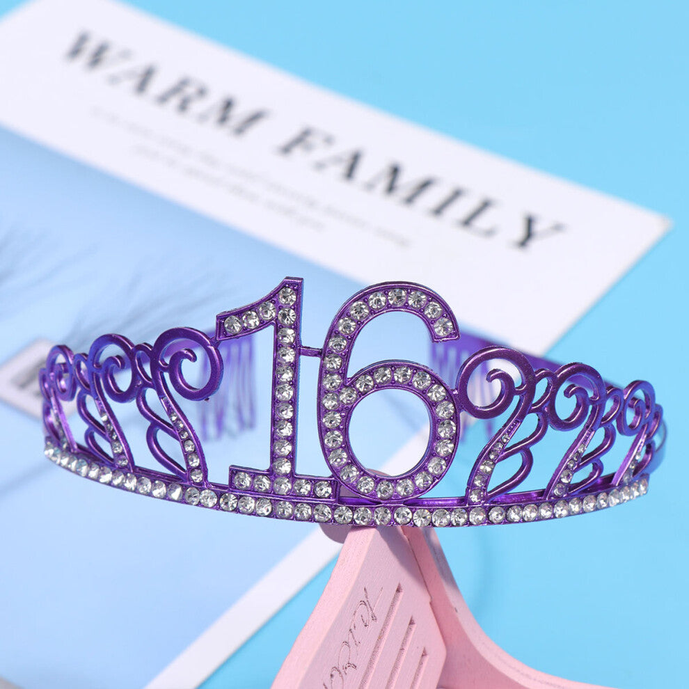 Purple Crown Hair Accessories for Women Girls