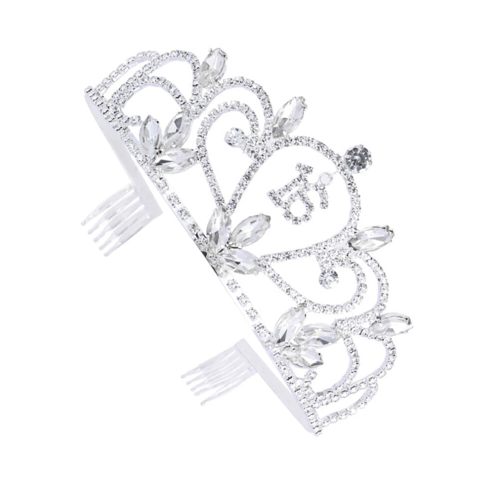 16 Years Old Hair Hoops Rhinestone Headband Gold Plated Crown