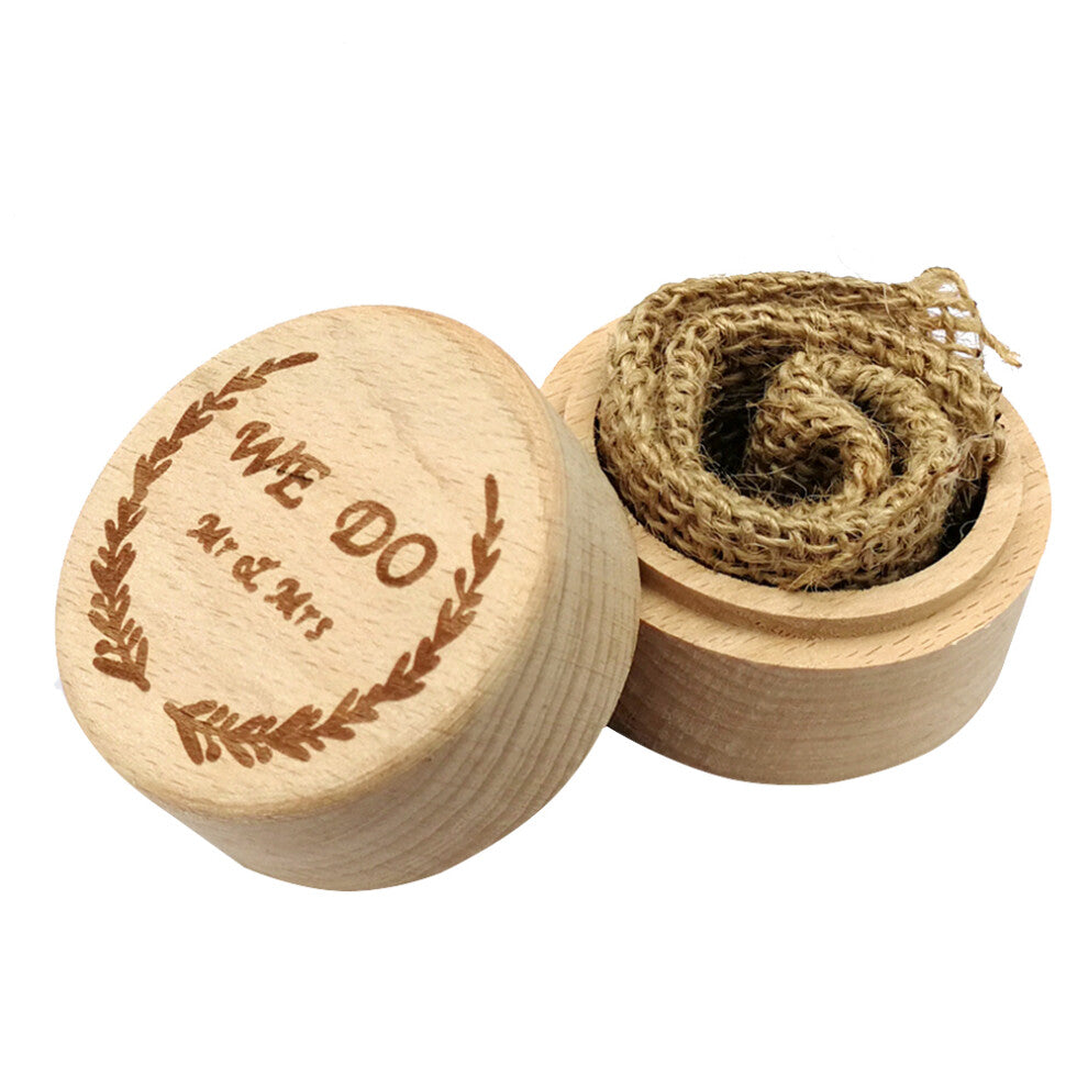 2pcs Vintage Wooden Ring Box for Wedding Engagement We Do Mr Mrs