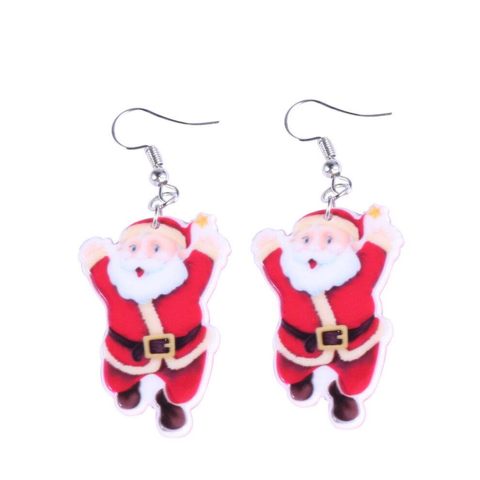 3 Pairs Santa Claus Christmas Ear Studs