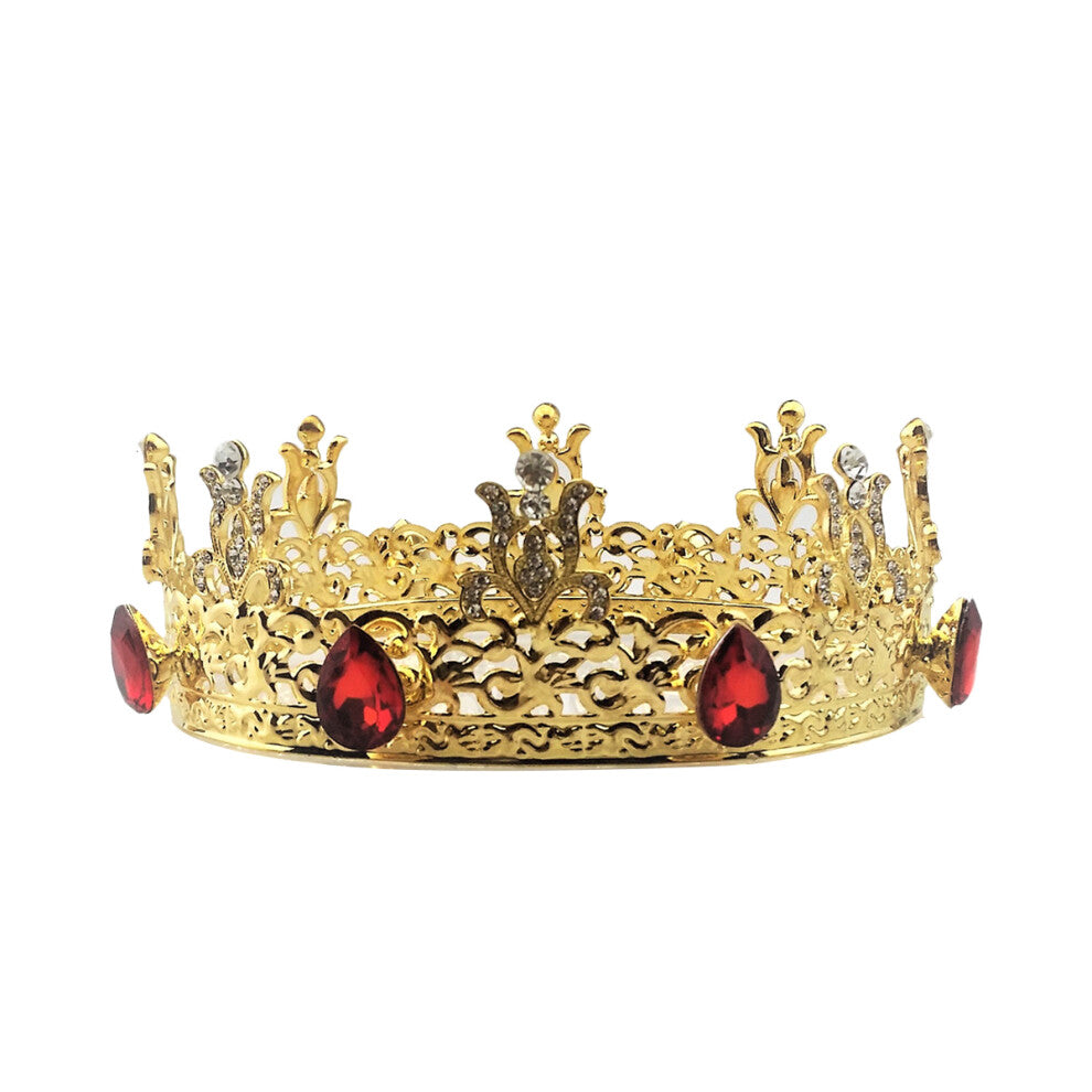 2pcs Baroque Bridal Crown Tiara Wedding Accessories Golden