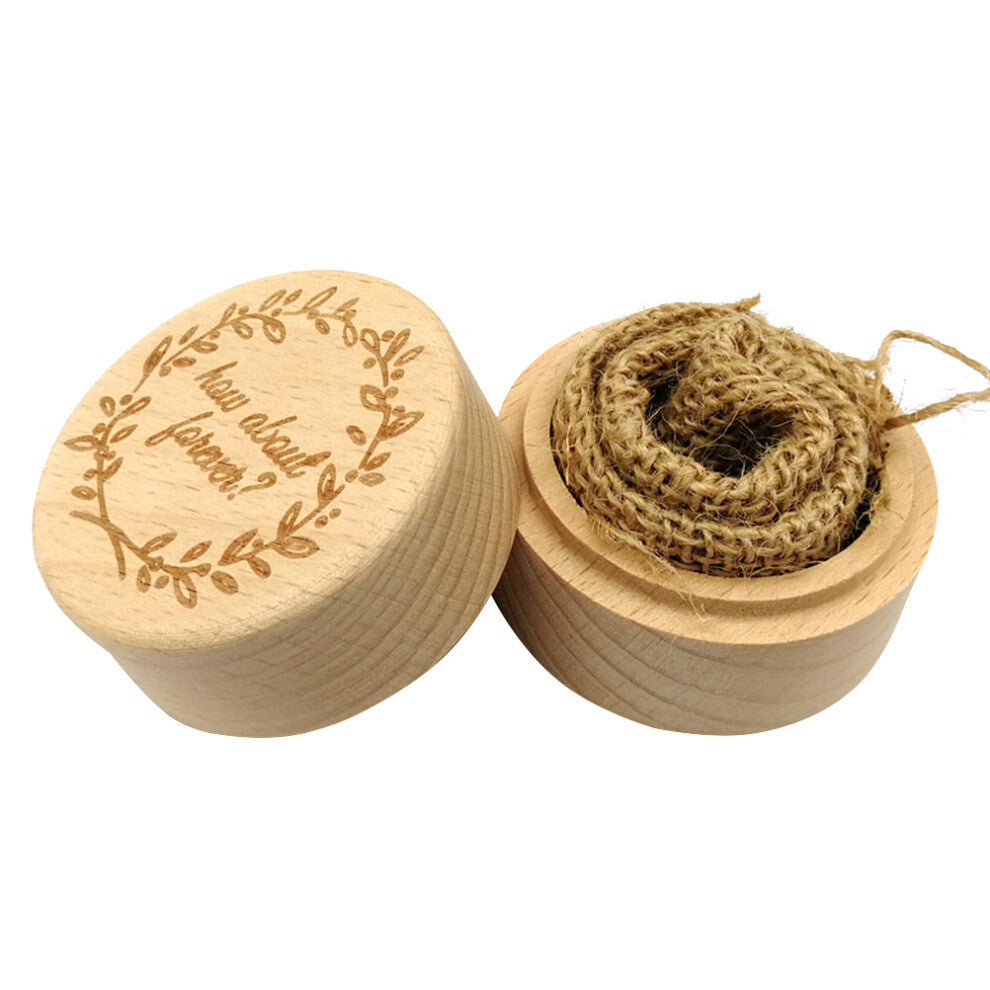 2pcs Vintage Wooden Round Ring Box Wedding Engagement Holder