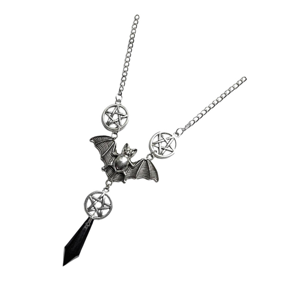 5pcs Alloy Bat Five- Pendant Necklace Gothic Style