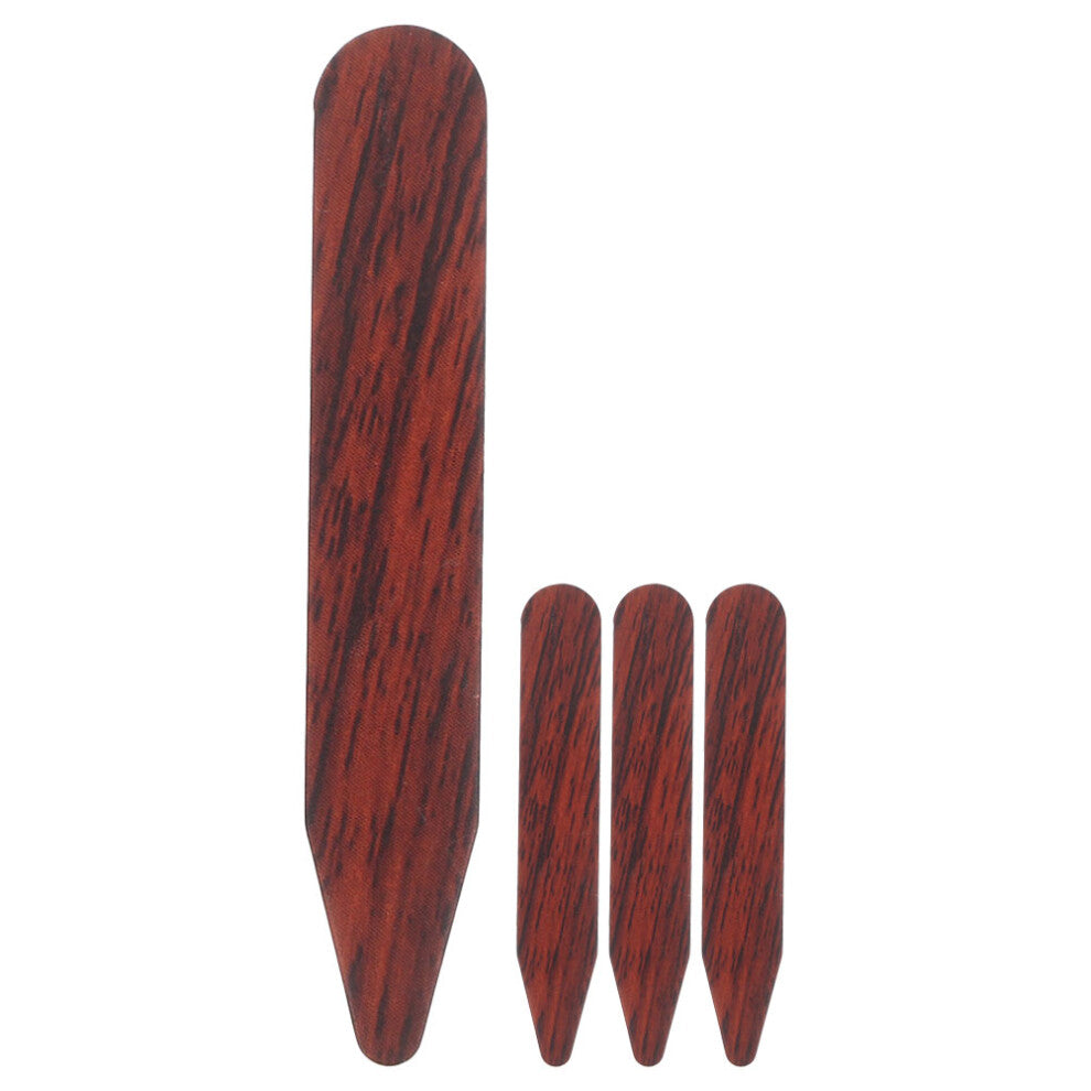 2 Pairs Wooden Collar Stays for Dress Shirts Holders