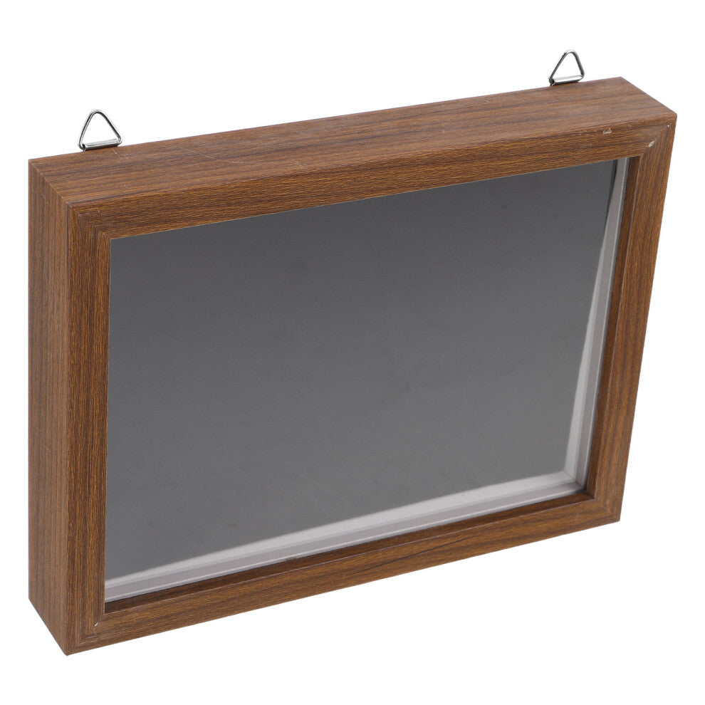 Badge Display Case with Velvet Liner Wood Grain Box