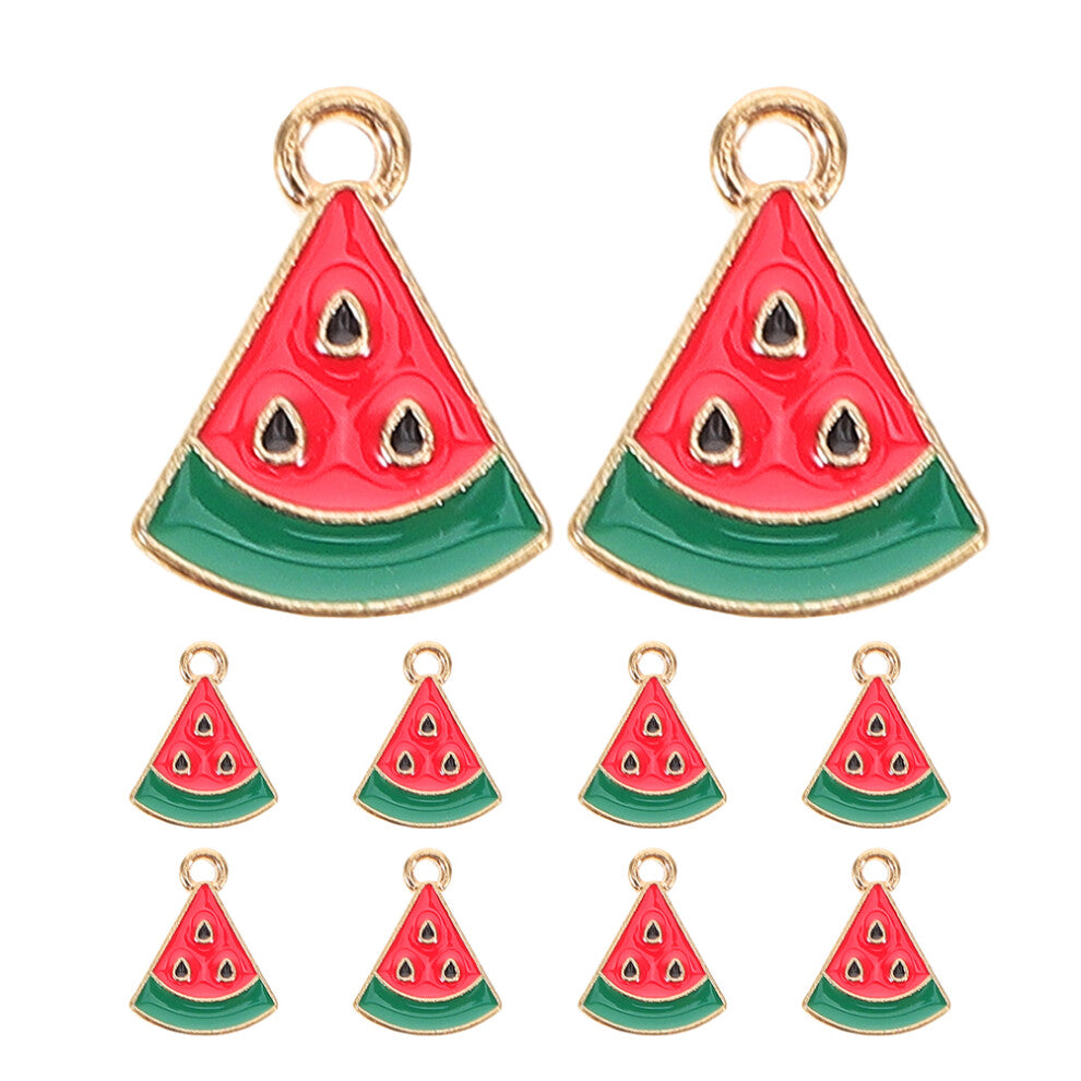10pcs Alloy Mini Watermelon Studs Charms for Jewelry Making