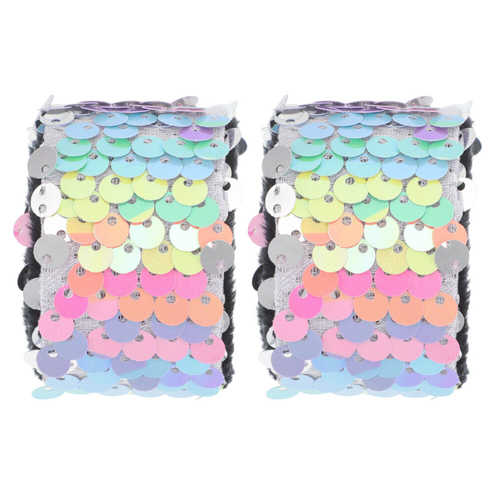 2pcs Sequin Slap Bracelets for Kids Glitter Wristband Party Favors