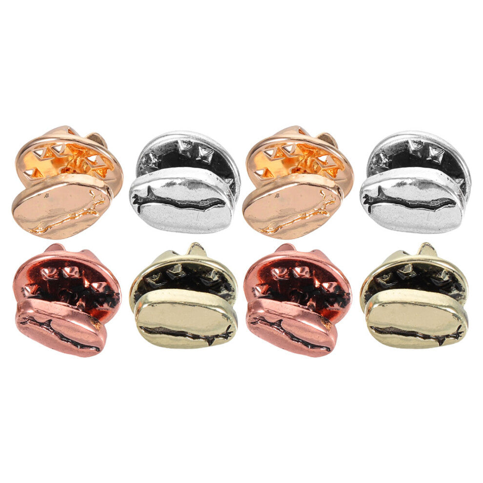 8 Pcs Coffee Bean Lapel Pins for Shirts Jackets Collars