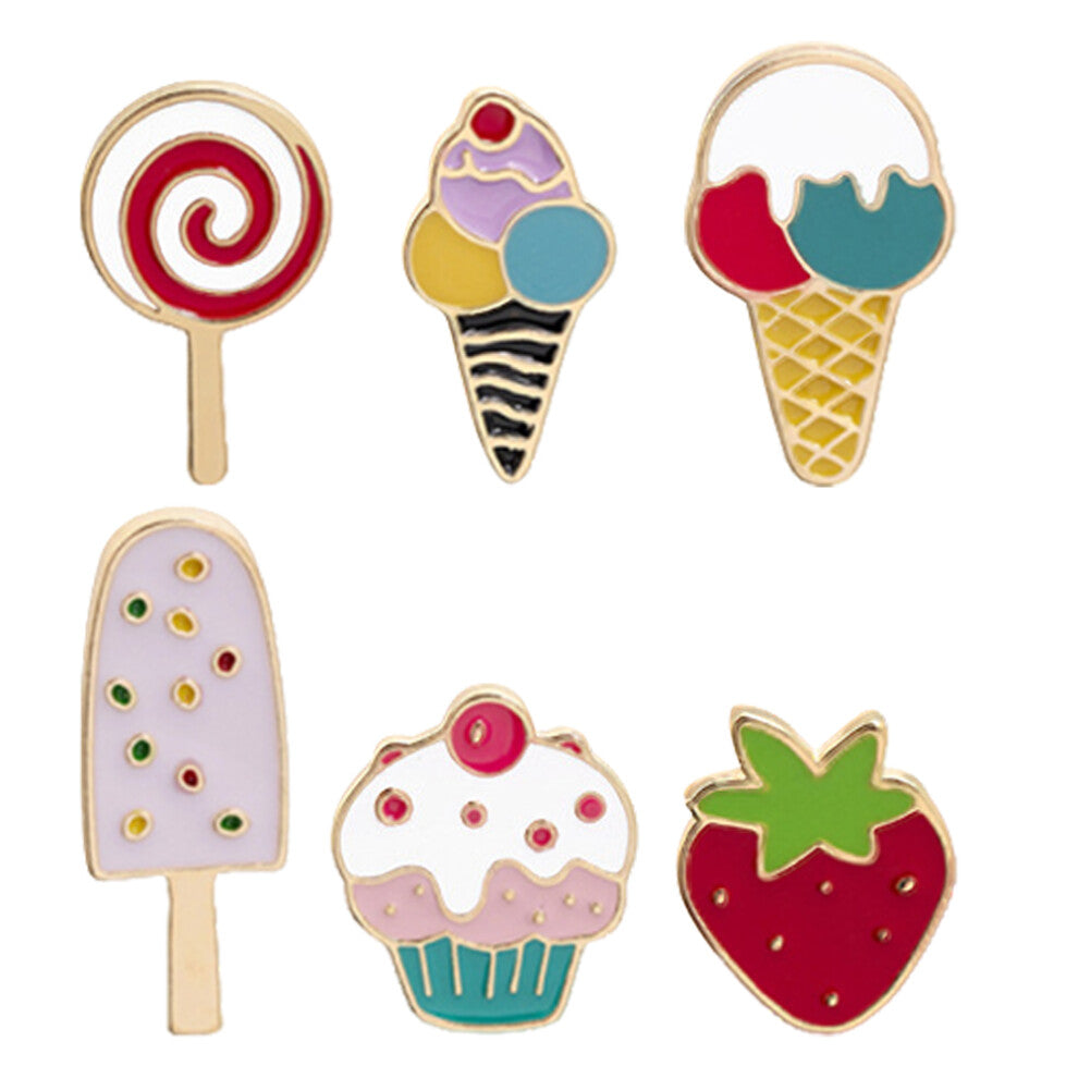6pcs Ice Cream Brooch Pins for Women Girls