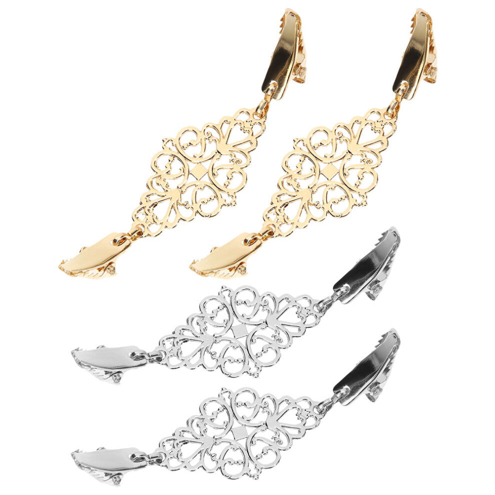 4pcs Vintage Cardigan Clips Sweater Shawl Buckle Alloy Brooch