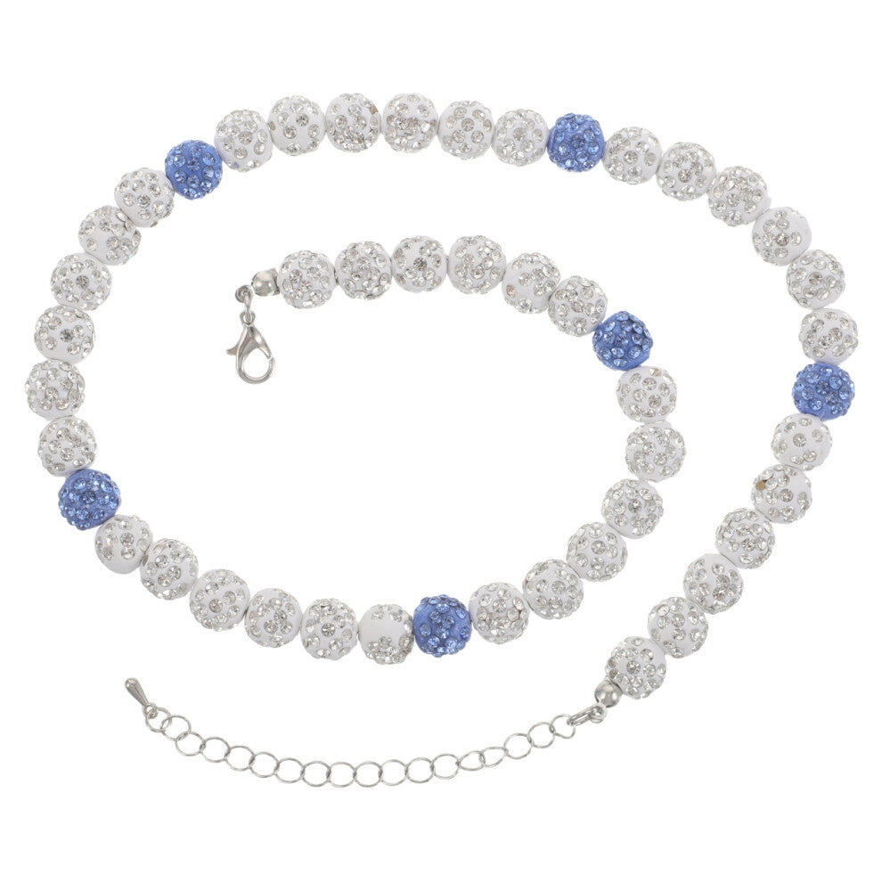 Bling Baseball Necklace with Glitter Ball Pendant - Clay Bead Chain