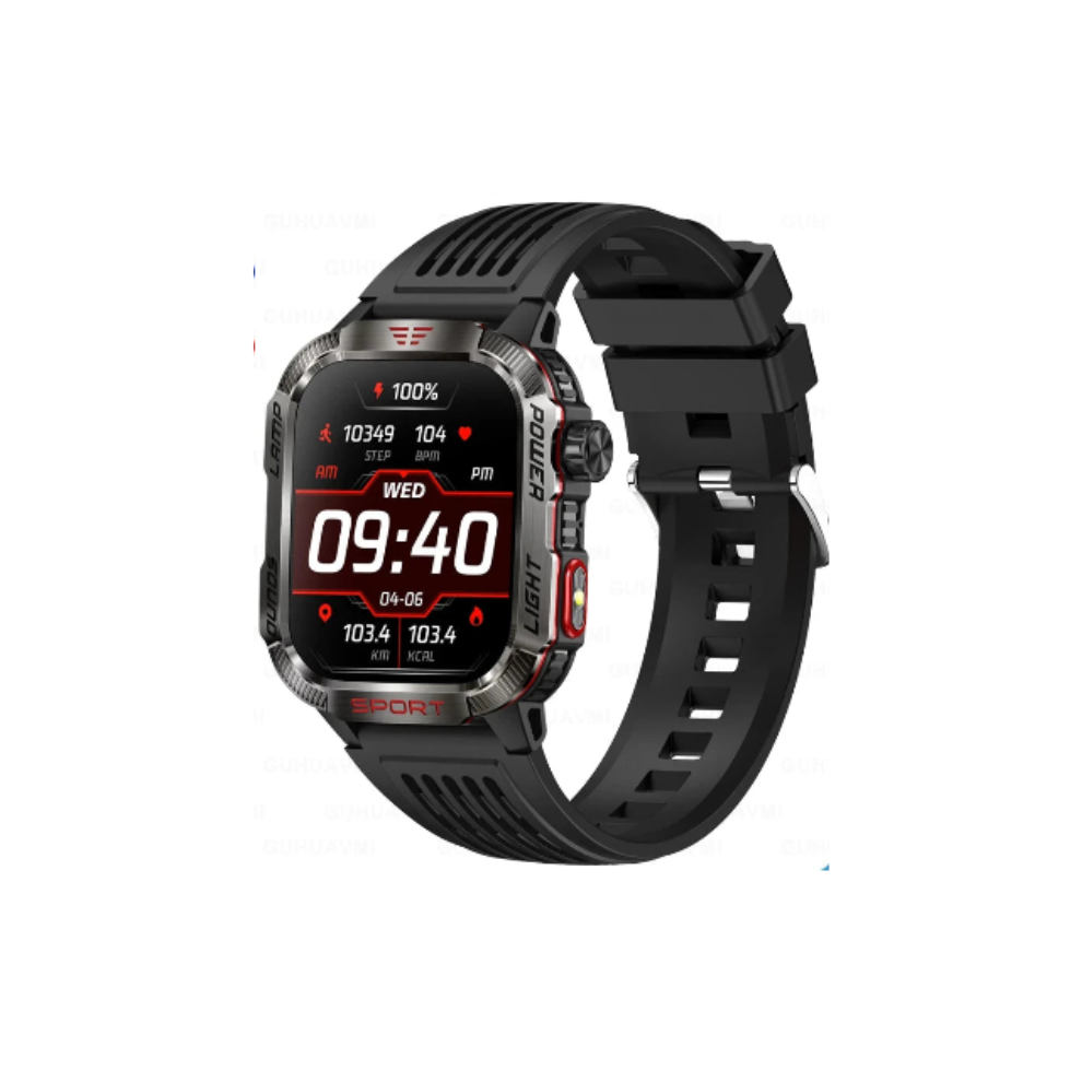 Outdoor Military Smartwatch GPS Bluetooth Call for Men (Black)