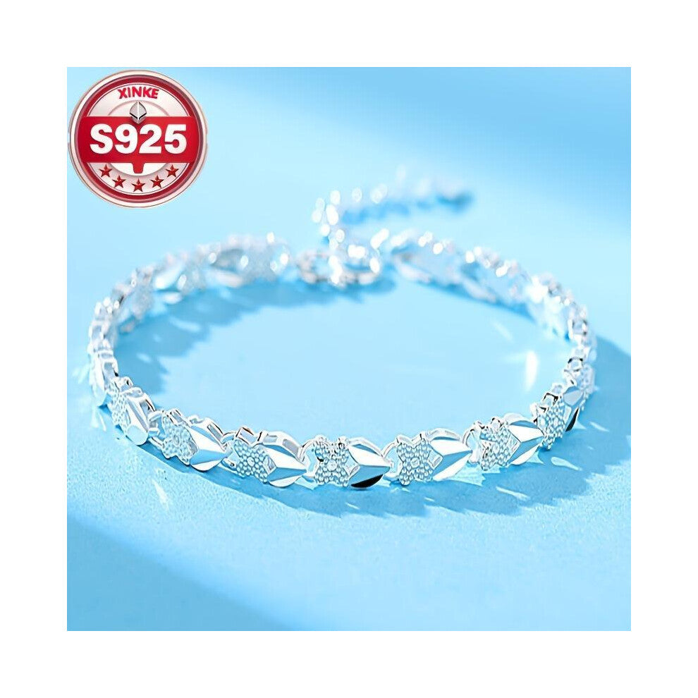 (Silvery) 925 Sterling Silvery Bracelet - Elegant and Charming, Suitable for Daily Wear and Special Occasions