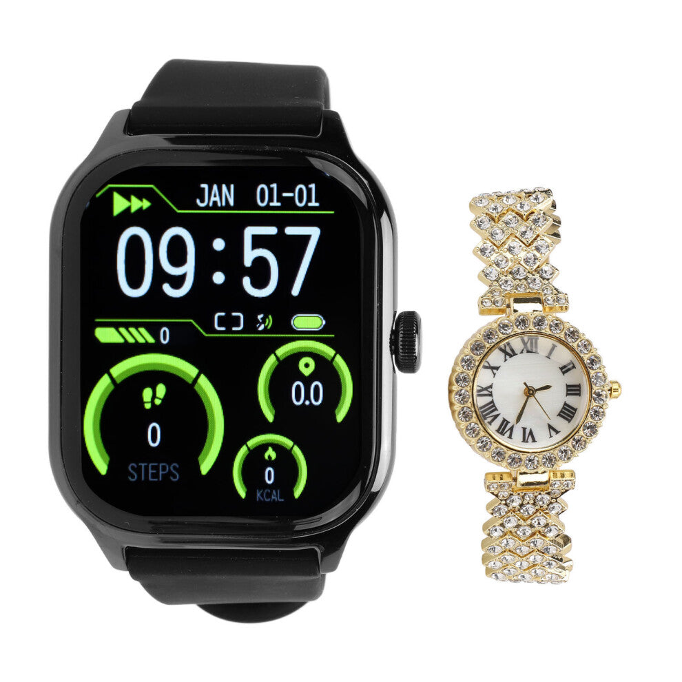 2.1" Touch Smartwatch Set for Women with Fitness, Sleep & Call Features