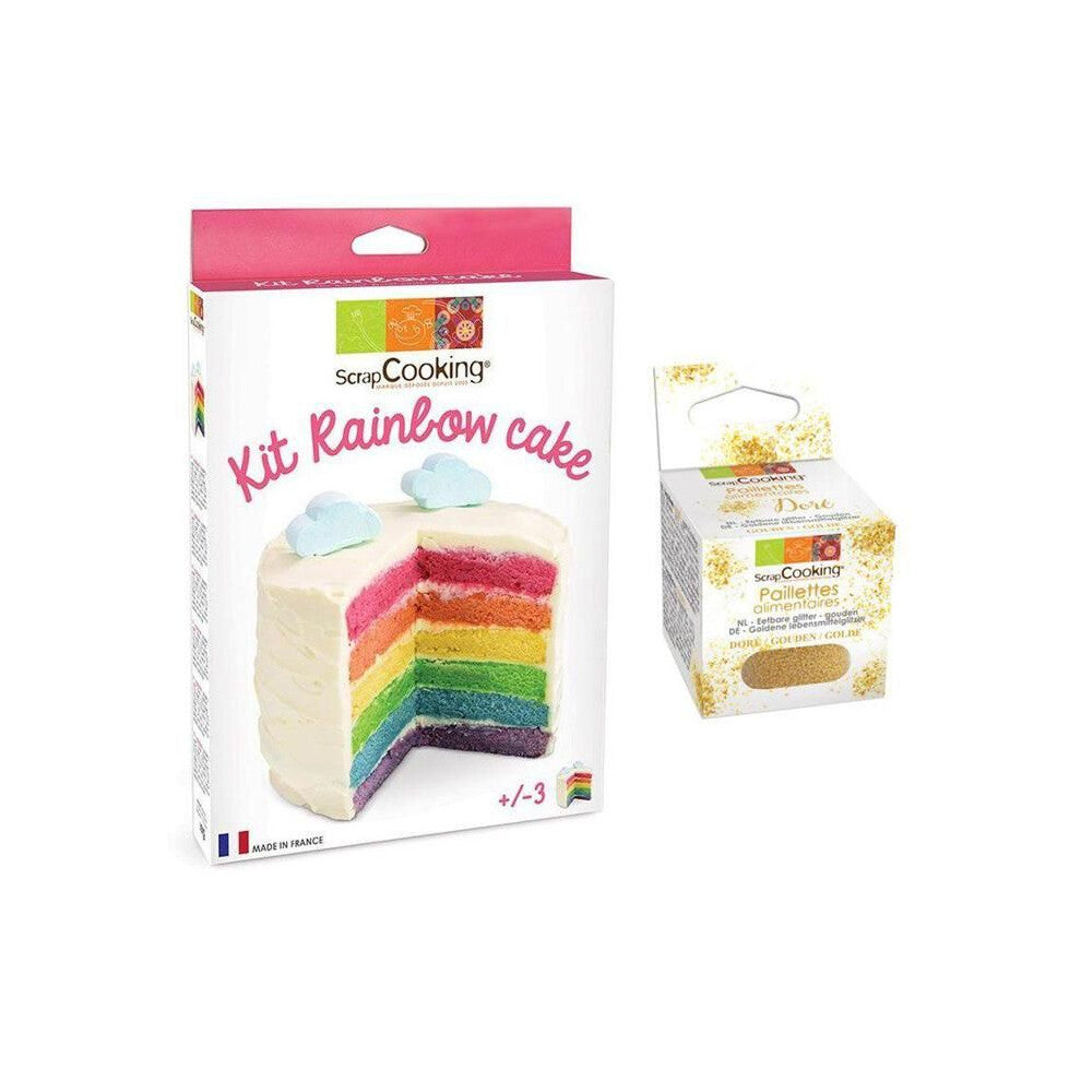 Rainbow Cake kit + gold glitter