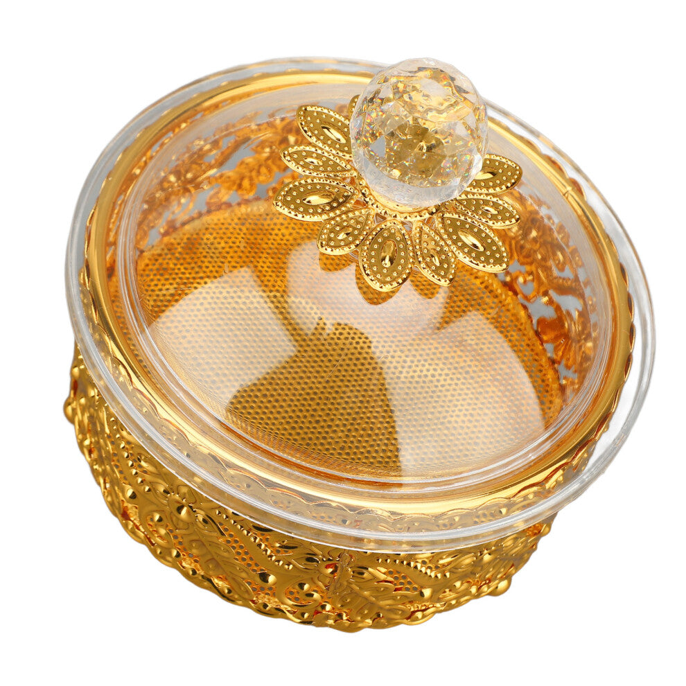 Retro European Style Acrylic Mini Candy Jar Box – Round Metal & Clear Acrylic