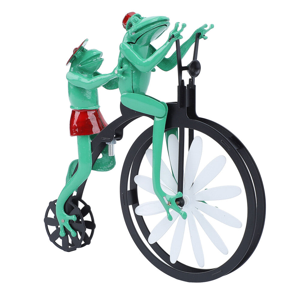 Vintage Iron Alloy Frog Wind Spinner for Garden Outdoor Decor