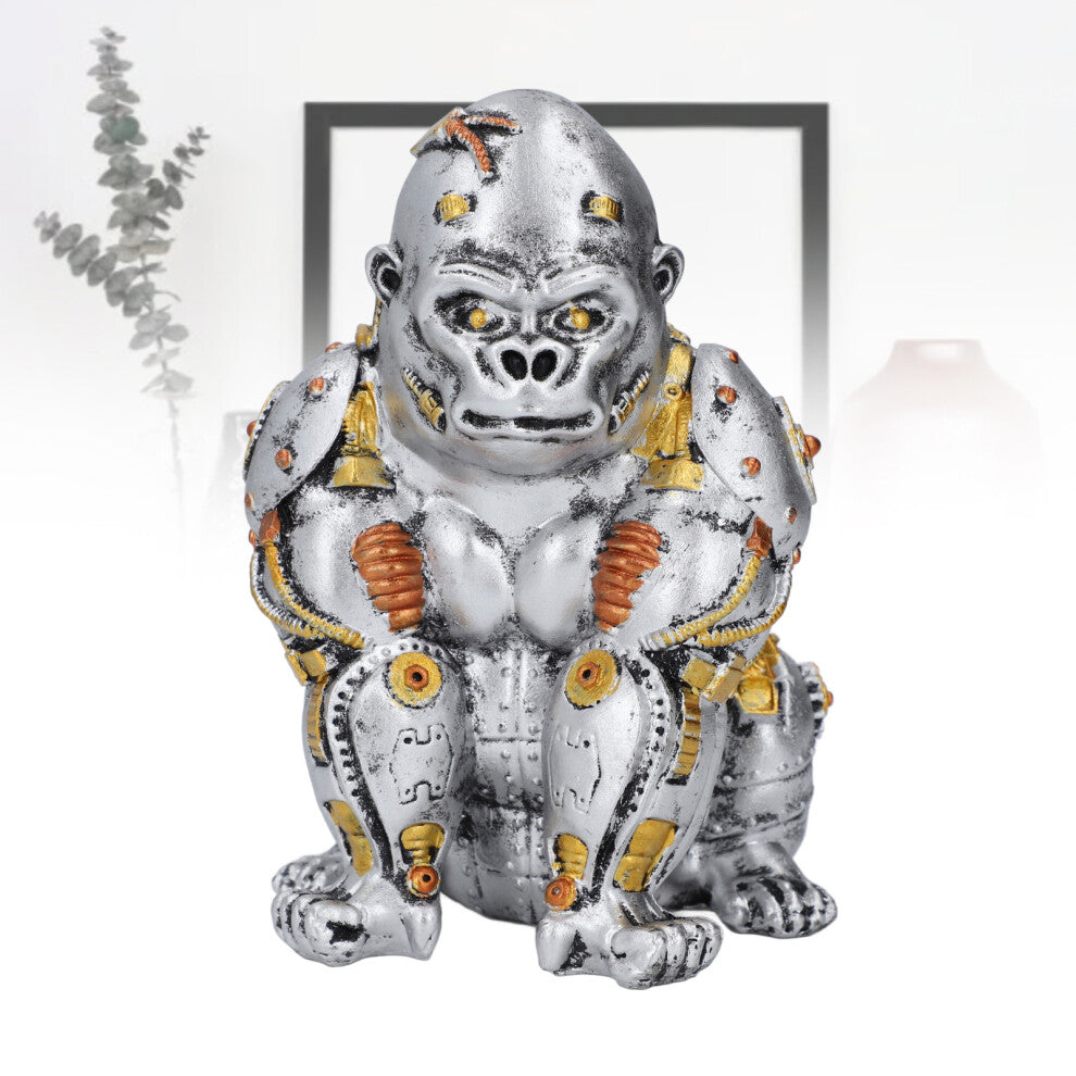 Mechanical Punk Gorilla Resin Statue for Office Desk & Bookshelf Display