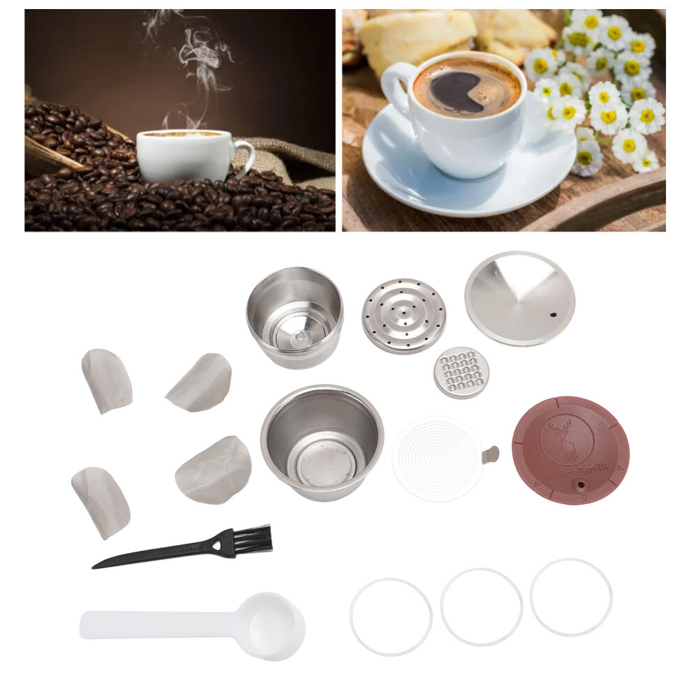 Portable Stainless Steel Coffee Capsule Cup with Silicone Lid, 177g