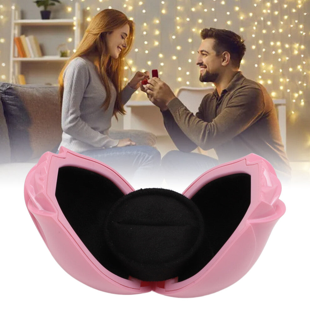 Pink Velvet Ring Box for Engagement, Wedding & Valentines—7.3x5.5cm