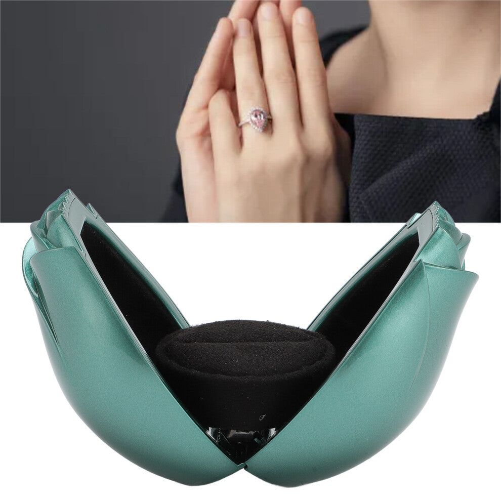 Luxurious Green Rose Jewelry Box for Wedding Engagement & Special Gifts