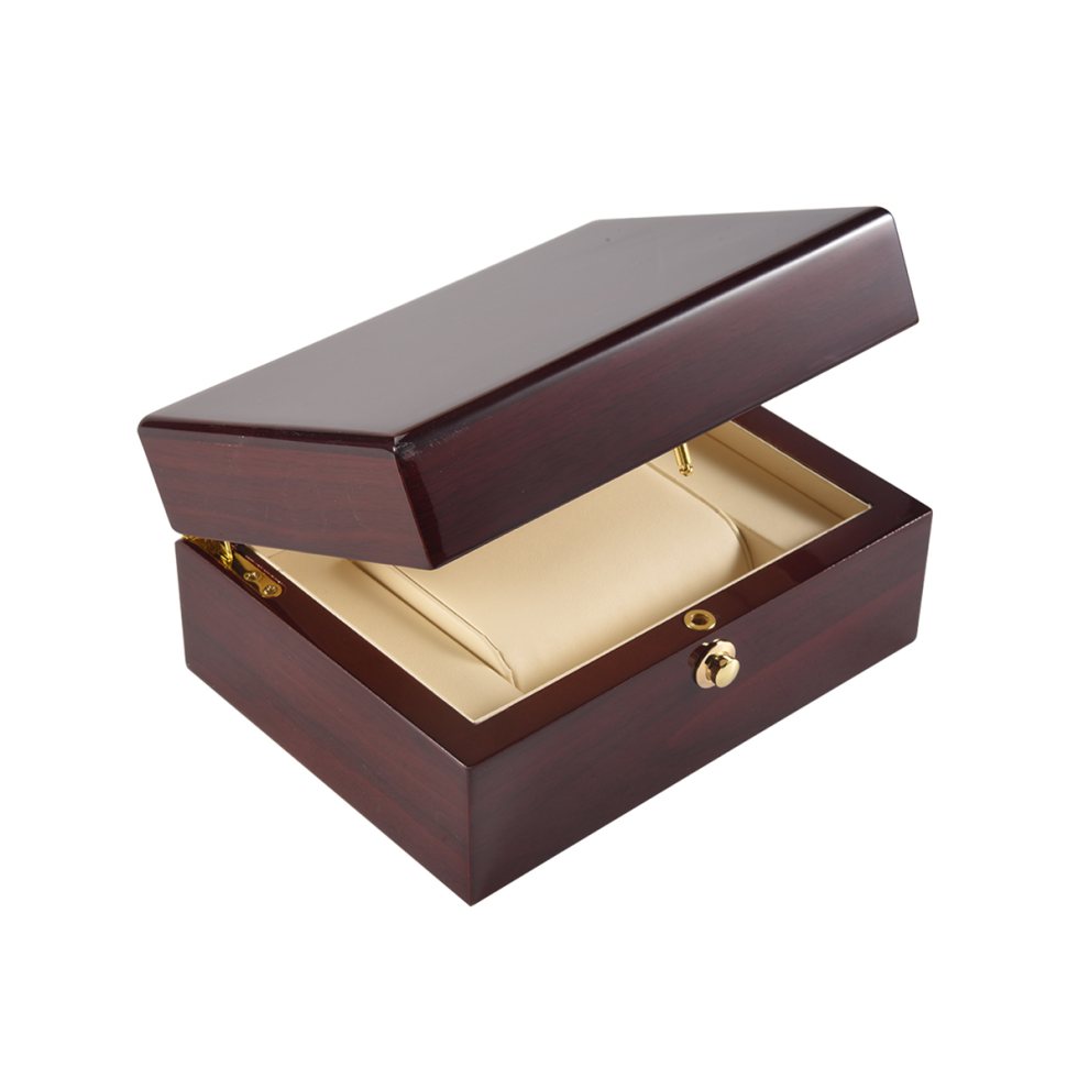 Large Size Wood Lacquered Glossy Watch Box with PU Leather Cushion